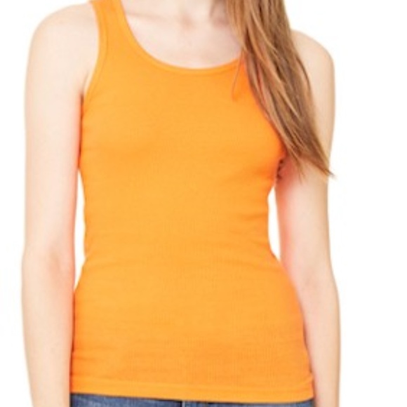 Fitness Etc | Tops | Womens Activewear Cotton Rib Tank Orange Large Nwt ...